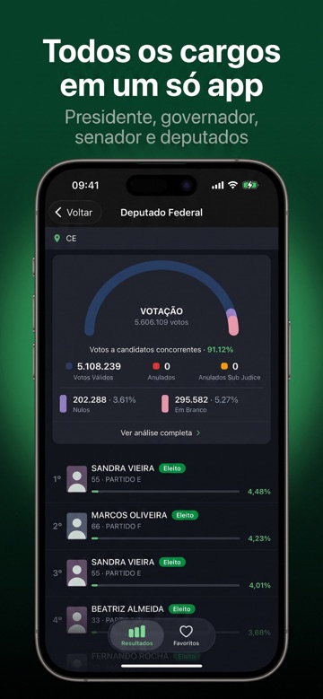 Tela real do app Resultado Eleições 2026